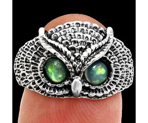 Owl - Ethiopian Opal Ring size-7 EXR04463 R-1022, 4x4 mm