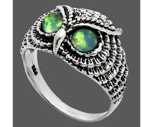 Owl - Ethiopian Opal Ring size-7 EXR04463 R-1022, 4x4 mm