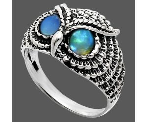 Owl - Ethiopian Opal Ring size-7 EXR04464 R-1022, 4x4 mm