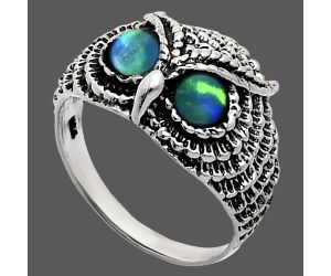 Owl - Ethiopian Opal Ring size-7 EXR04466 R-1022, 4x4 mm