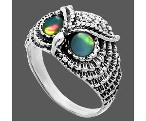 Owl - Ethiopian Opal Ring size-7 EXR04467 R-1022, 4x4 mm