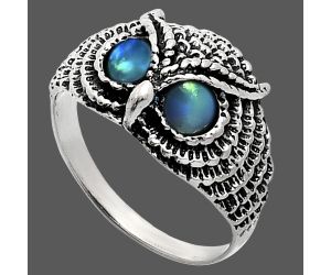 Owl - Ethiopian Opal Ring size-9 EXR04472 R-1022, 4x4 mm