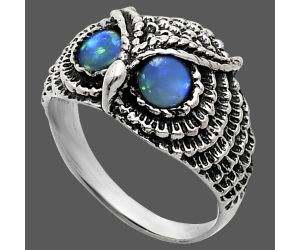 Owl - Ethiopian Opal Ring size-7 EXR04474 R-1022, 4x4 mm