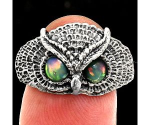 Owl - Ethiopian Opal Ring size-9.5 EXR04475 R-1022, 4x4 mm