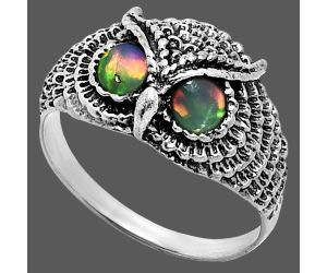 Owl - Ethiopian Opal Ring size-9.5 EXR04475 R-1022, 4x4 mm