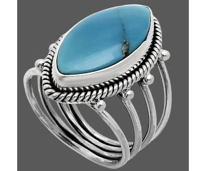 Sleeping Beauty Turquoise Ring size-7 EXR04482 R-1010, 10x20 mm