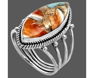 Spiny Oyster Turquoise Ring size-10 EXR04485 R-1010, 11x24 mm