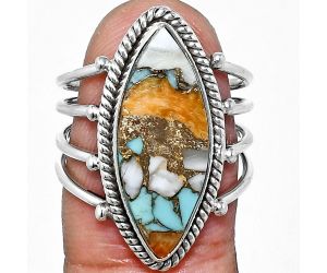 Spiny Oyster Turquoise Ring size-7 EXR04488 R-1010, 9x22 mm