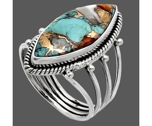 Spiny Oyster Turquoise Ring size-9.5 EXR04490 R-1010, 10x24 mm