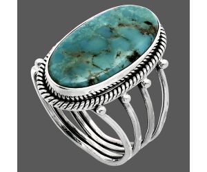 Natural Rare Turquoise Nevada Aztec Mt Ring size-10 EXR04497 R-1010, 11x22 mm