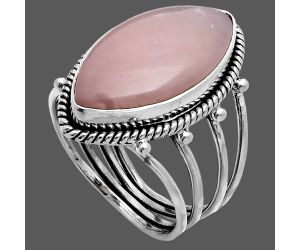 Pink Opal Ring size-9 EXR04500 R-1010, 12x22 mm