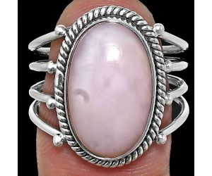 Pink Opal Ring size-8.5 EXR04501 R-1010, 10x17 mm