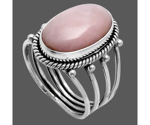 Pink Opal Ring size-8.5 EXR04501 R-1010, 10x17 mm