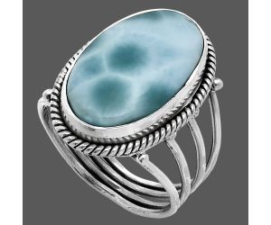 Larimar (Dominican Republic) Ring size-9.5 EXR04504 R-1010, 13x21 mm