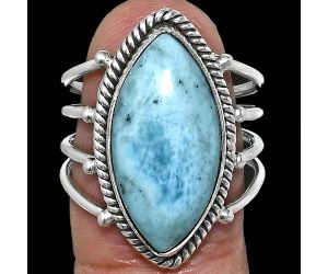 Larimar (Dominican Republic) Ring size-7.5 EXR04505 R-1010, 11x21 mm