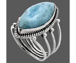 Larimar (Dominican Republic) Ring size-7.5 EXR04505 R-1010, 11x21 mm