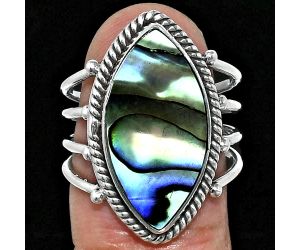 Abalone Shell Ring size-7 EXR04507 R-1010, 11x21 mm