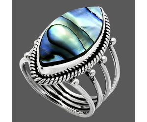 Abalone Shell Ring size-7 EXR04507 R-1010, 11x21 mm