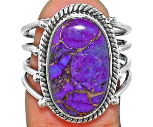 Copper Purple Turquoise Ring size-8 EXR04510 R-1010, 11x18 mm