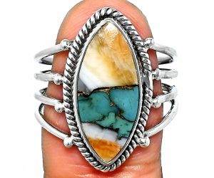 Spiny Oyster Turquoise Ring size-9 EXR04511 R-1010, 9x20 mm