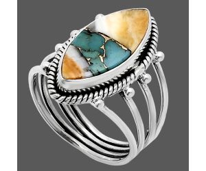 Spiny Oyster Turquoise Ring size-9 EXR04511 R-1010, 9x20 mm