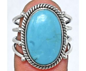 Sleeping Beauty Turquoise Ring size-7 EXR04514 R-1010, 11x17 mm