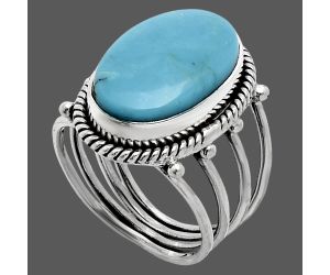 Sleeping Beauty Turquoise Ring size-7 EXR04514 R-1010, 11x17 mm