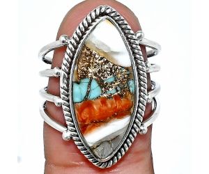 Spiny Oyster Turquoise Ring size-7 EXR04515 R-1010, 10x21 mm