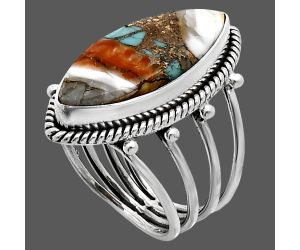 Spiny Oyster Turquoise Ring size-7 EXR04515 R-1010, 10x21 mm