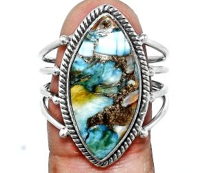 Spiny Oyster Turquoise Ring size-9.5 EXR04518 R-1010, 11x23 mm