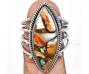 Spiny Oyster Turquoise Ring size-9 EXR04520 R-1010, 10x25 mm