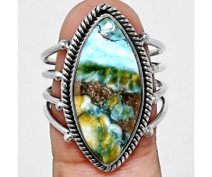 Spiny Oyster Turquoise Ring size-7.5 EXR04522 R-1010, 11x23 mm