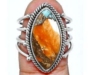 Spiny Oyster Turquoise Ring size-6.5 EXR04528 R-1010, 10x21 mm