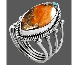 Spiny Oyster Turquoise Ring size-6.5 EXR04528 R-1010, 10x21 mm