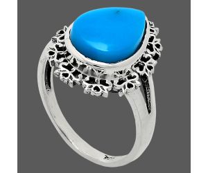 Sleeping Beauty Turquoise Ring size-10 EXR04535 R-1114, 11x15 mm