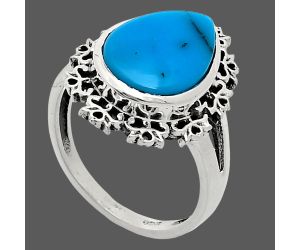 Sleeping Beauty Turquoise Ring size-8 EXR04537 R-1114, 11x15 mm