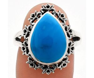 Sleeping Beauty Turquoise Ring size-8 EXR04539 R-1114, 11x15 mm