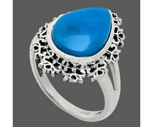 Sleeping Beauty Turquoise Ring size-8 EXR04539 R-1114, 11x15 mm