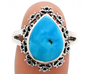 Sleeping Beauty Turquoise Ring size-9 EXR04540 R-1114, 11x15 mm