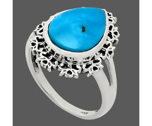 Sleeping Beauty Turquoise Ring size-9 EXR04540 R-1114, 11x15 mm