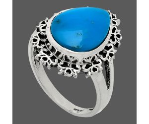 Sleeping Beauty Turquoise Ring size-8 EXR04542 R-1114, 11x15 mm