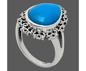 Sleeping Beauty Turquoise Ring size-8 EXR04544 R-1114, 11x15 mm