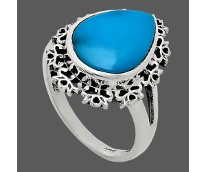 Sleeping Beauty Turquoise Ring size-8 EXR04546 R-1114, 11x15 mm