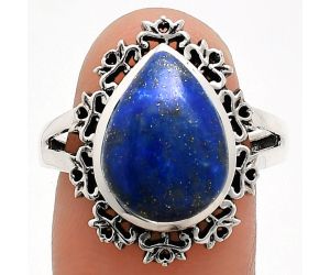 Lapis Lazuli Ring size-8.5 EXR04551 R-1114, 11x15 mm