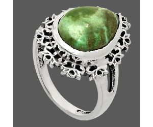 Utah Variscite Ring size-7 EXR04569 R-1114, 11x15 mm