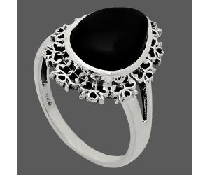 Black Onyx Ring size-9.5 EXR04573 R-1114, 11x15 mm