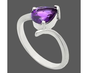 African Amethyst Ring size-6 EXR04591 R-1731, 6x8 mm