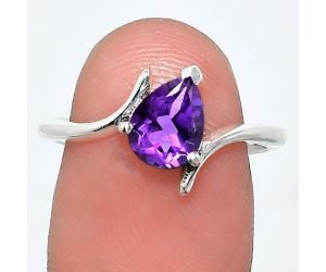 African Amethyst Ring size-8 EXR04593 R-1731, 6x8 mm