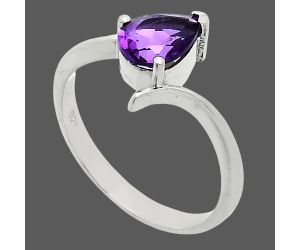 African Amethyst Ring size-8 EXR04593 R-1731, 6x8 mm