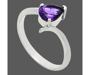 African Amethyst Ring size-9 EXR04594 R-1731, 6x8 mm